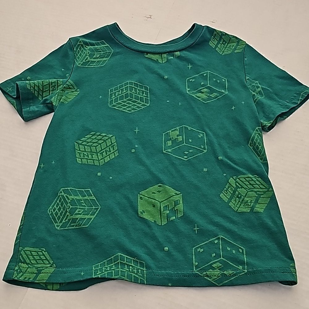 Minecraft green short sleeve tee size 5 kids